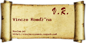 Vincze Romána névjegykártya