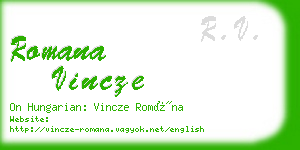 romana vincze business card